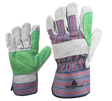 雙層牛皮勞保手套耐磨損機械風(fēng)險搬運工作手套