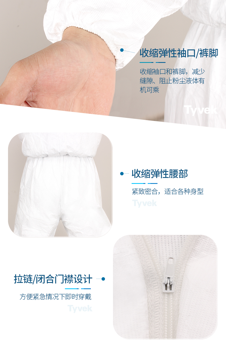 杜邦防靜電衣連體帶帽噴漆隔離工作服白色(圖7)