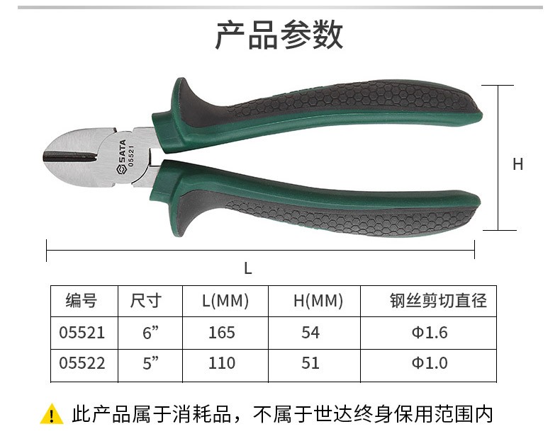 斜嘴鉗斜口鉗電子電工鉗子(圖2)